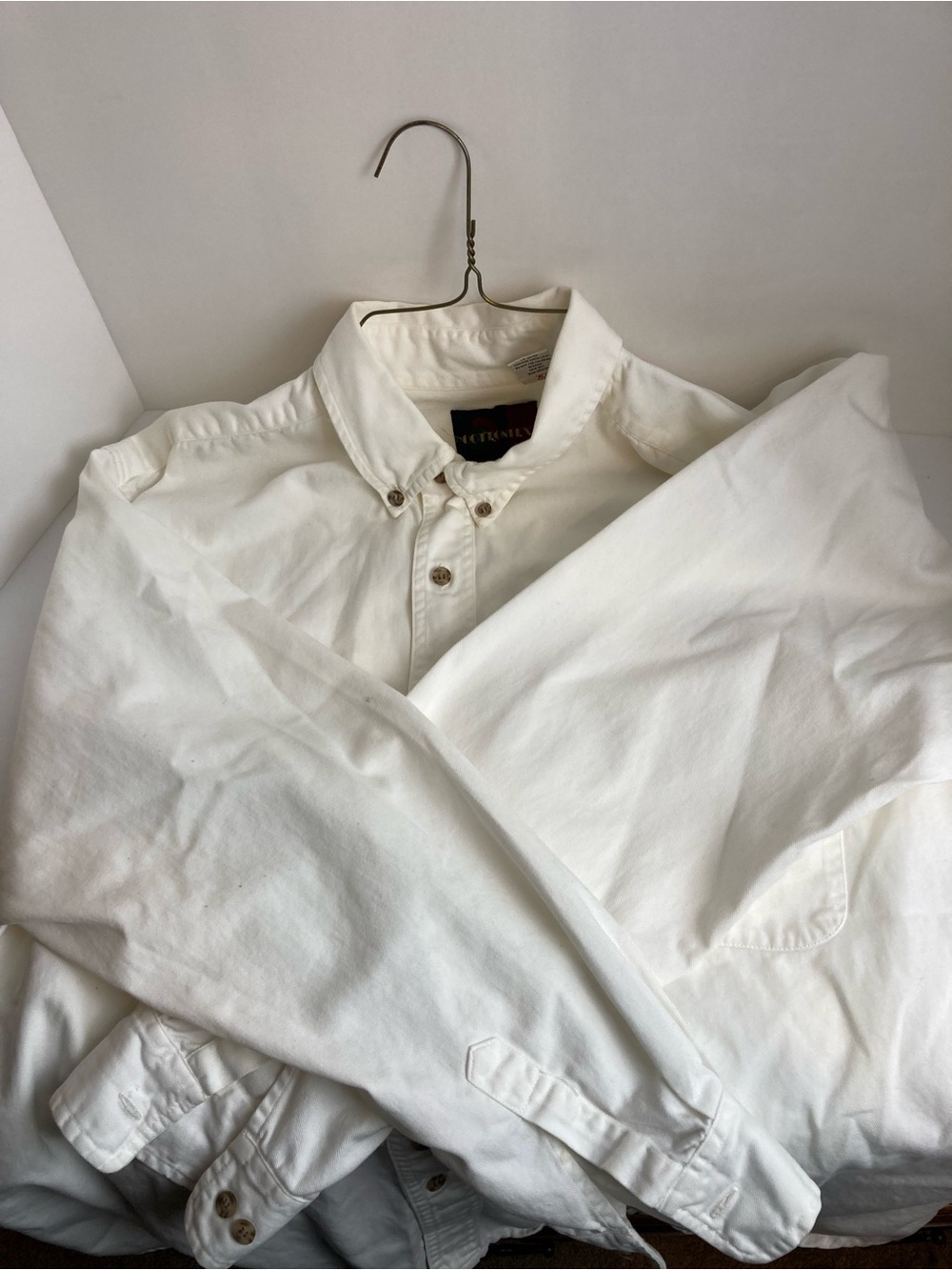 Vintage Pepsi Logo Button Down Shirt XL White Cotton Oxford Embroidered USA - Picture 9 of 16